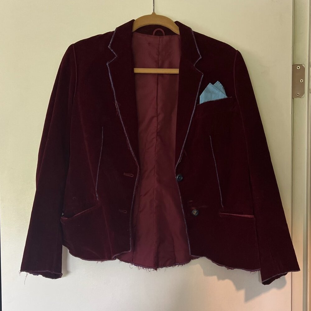 Up Cycled Woman Small custom hand made jacket. Only one of a kind.